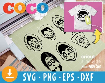 Pacote de arquivos SVG do filme Coco – Arquivos de corte para Cricut e Silhouette (Download digital)