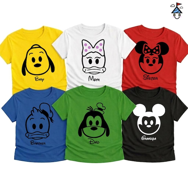 Personalized Disney Family Vacation T-Shirt with Custom Character and Name for Matching Groups