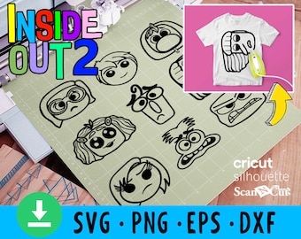 Inside Out 2 Character Cut Files | Cricut, Silhouette (svg, png, eps, dxf)