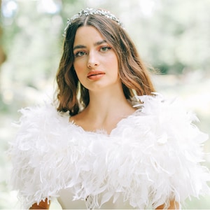 Ivory feather shrug sales
