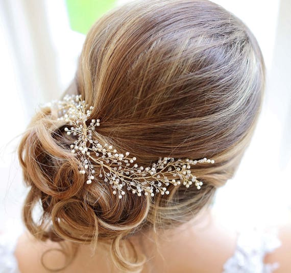 Swarovski Crystal and Pearl Bridal Hair Vine Swarovski Crystal and Pearl Bridal Hair Vine, Swarovski  main image 2