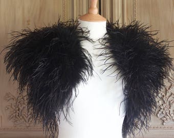 Luxury Ostrich Feather Bolero, Bridal Shrug, Hollywood Glamour