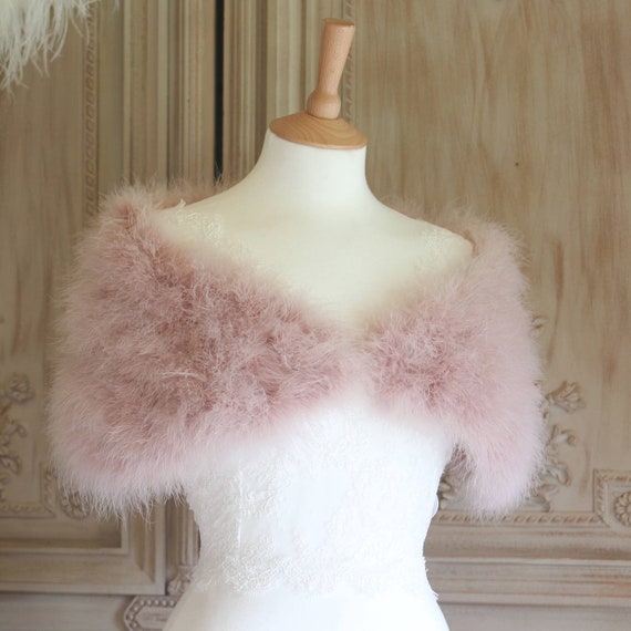 Luxury Blush Ostrich Feather Jacket - Donna Crain Accessories