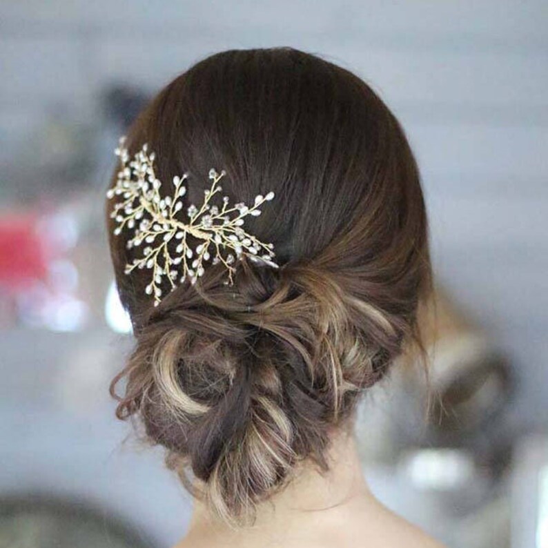 wedding hair vine, bridal hair vine, boho hair vines, wedding hair vine, gold hair vine, statement headpiece image 2