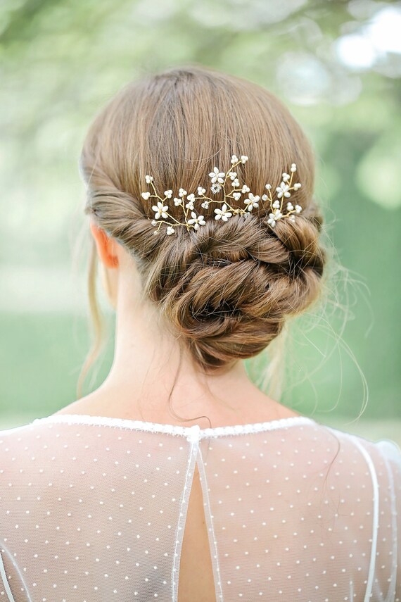 Bridal Hair Pins: Swarovski Crystal & Ivory Pearl Wedding  display picture 3