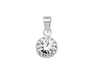 Crystal drop pendant, sterling silver pendant, birthday pendant, crystal pendant, birthday gifts, Christmas gifts for her