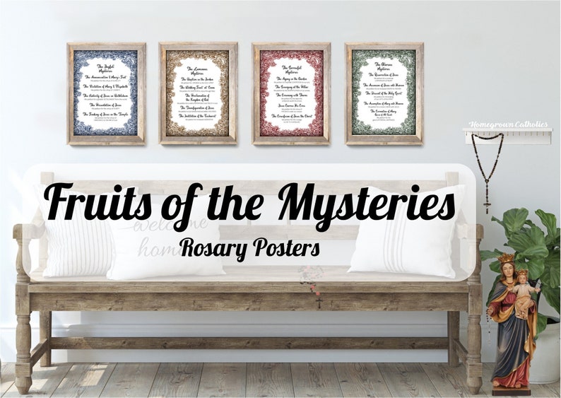 Rosary Virtues Posters & Guide Digital File image 1