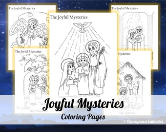 Joyful Mysteries Coloring Pages PDF