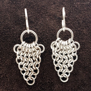 Nature-Inspired Leaf Chainmail Earrings