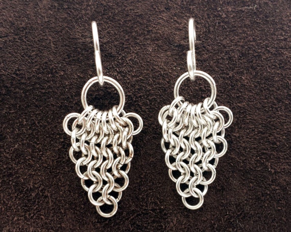 Nature-Inspired Leaf Chainmail Earrings