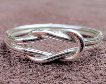 Argentium Silver Square Knot Stacker Ring