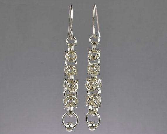 Byzantine Taper Chainmail Earrings