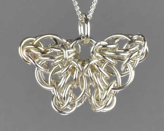 Celtic Butterfly Chainmail Pendant - Small