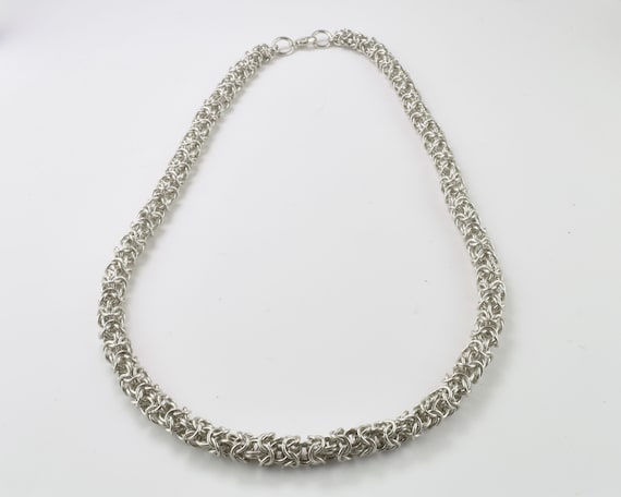 Handcrafted Turkish Roundmail Byzantine Chain Necklace - Unique 2000-Year-Old Pattern