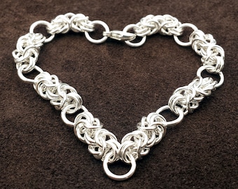 Handcrafted Byzantine Chainmail Bracelet: Versatile Charm Bracelet or Statement Piece