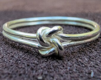 Argentium Silver True Lover's Knot Stacker Ring