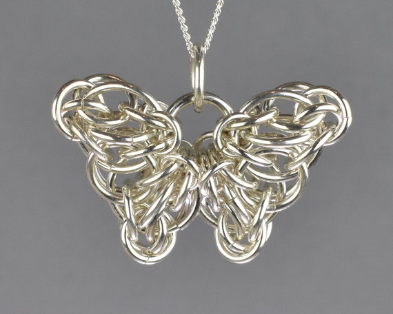 Celtic Butterfly Chainmail Pendant - Large