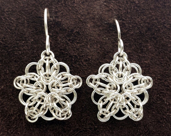 Celtic Star Chainmail Earrings