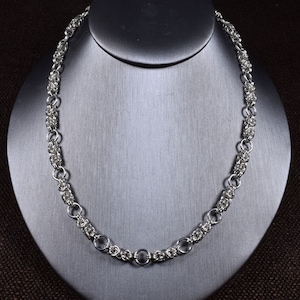 Unique Byzantine Chainmail Variation Necklace - Ideal for Charms or Minimalist Style