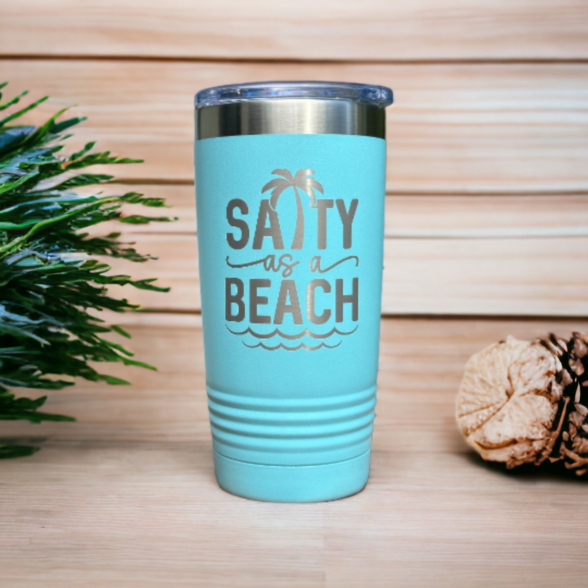 Engraved Tumbler - Hello Summer - Custom Insulated Tumbler - 20 oz. -  Summer- Laser Engraved Tumbler - Engraved Cup - Dishwasher Safe - Lid