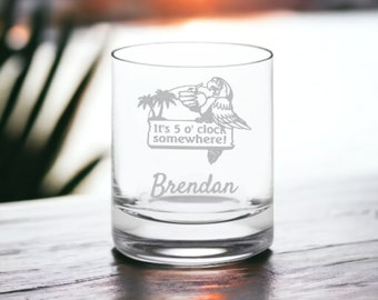 Custom Whisky Rocks Glass 8 oz. -Personalized Groomsman Rocks Glass-Etched Corporate Glasses-Personalized Glassware