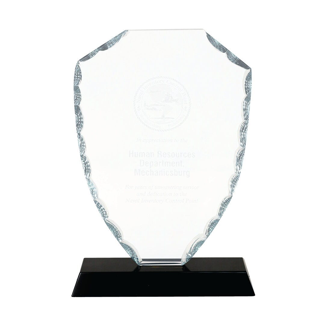 Custom Glass Shield Award Engraved Retirement Award Custom Etsy