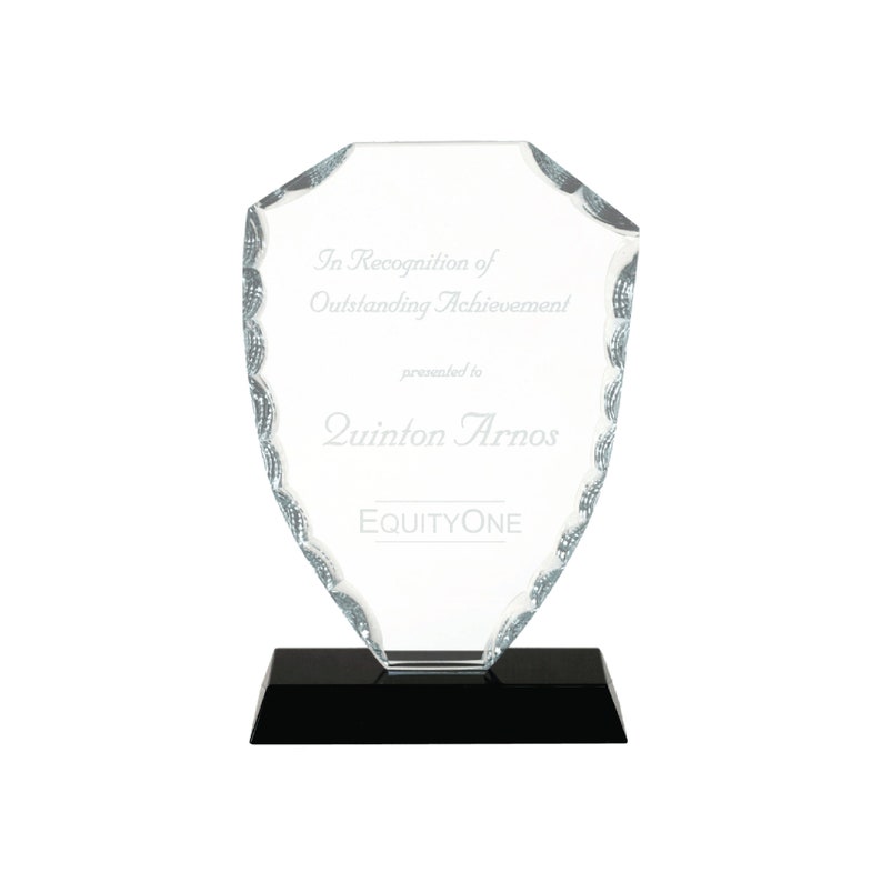 Custom Glass Shield Award Engraved Retirement Award Custom Etsy