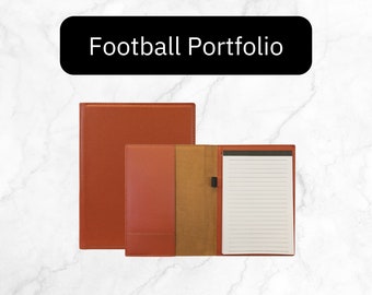 Leather Portfolio, Football Leather Journal, Leather Organizer, Portfolio Case, Leather Document Folder, Football Coach Gift