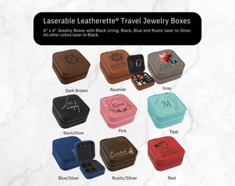Leather Jewelry Box, 4x4 Travel Jewelry Boxes, Custom Jewelry Box, Engraved Jewelry Box, Jewelry Storage Box, Jewelry Organizer