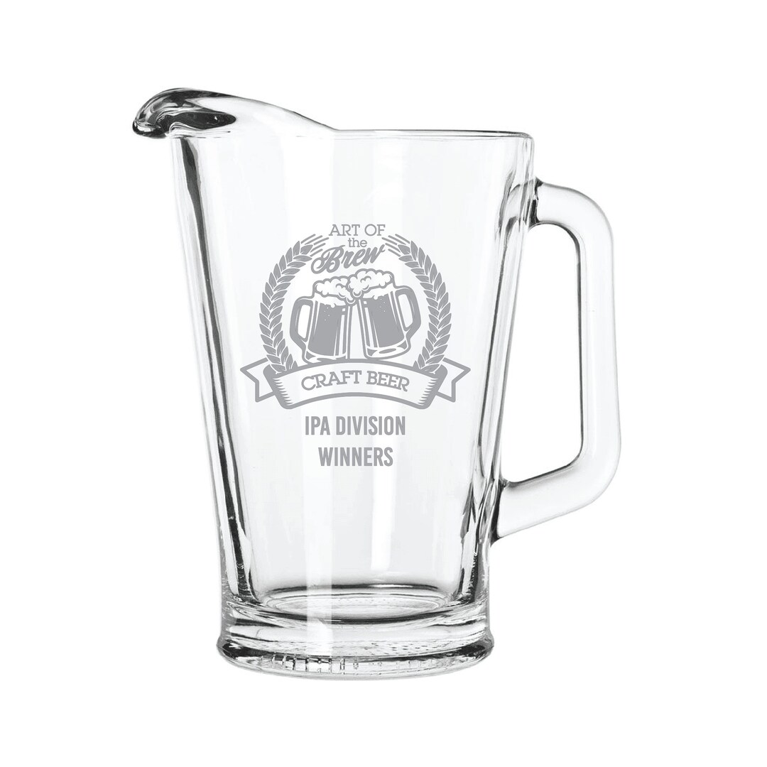 Engraved Glass Beer Pitchers Custom Water Pitchers Etsy