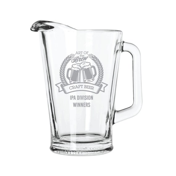 Engraved Glass Beer Pitchers Custom Water Pitchers Etsy