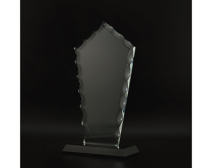 Engraved Diamond Glass Award Recognition Trophy Sales/End of the Year Retirement Award Etched Business Logo Awards Clear Glass Trophies