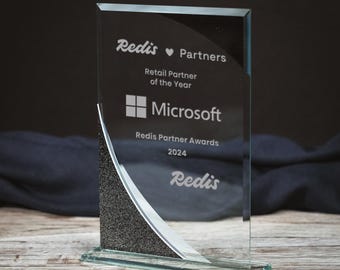 Custom Engraved Rectangle Designer Glass Award | Modern Glass Trophy | Personalized Recognition Plaque