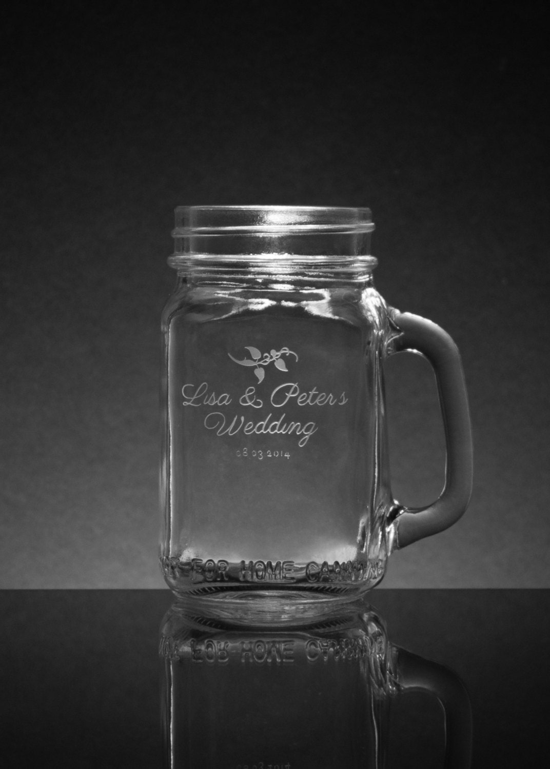 personalized engraved mason jar pint custom mason jar wedding