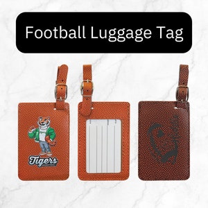 Football Luggage Tag, Leather Luggage Tag, Sports Bag Tag, Unique Travel Tag, Name Tag, Travel Accessories, Football Lover Gift