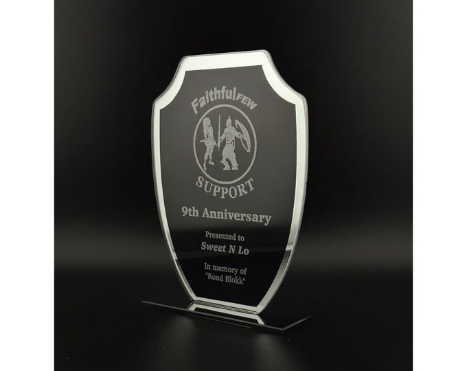 Personalized Black Glass Award - Retirement Party Award - Etched Sales Team Awards - Custom Etched End of the Year Awards - Etched Trophy