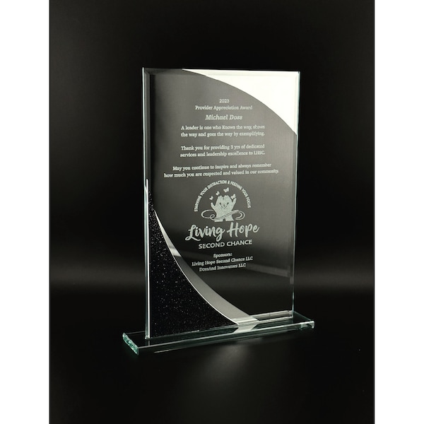 Engraved large plaque recognition employee award business logo trophies custom engraved staff awards retirement awards deep sandcarved award