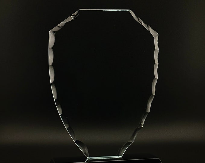 Custom Glass Shield Award-Engraved Retirement Award -Custom Etched Sales Team Award -Engraved End of Year Awards -Personalized Awards