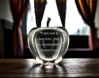 Custom Teacher Award - Crystal Educator Apple - Gift for Teacher - School Gifts