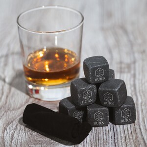 Custom Whiskey Stone Set - Engraved 9-Piece Whiskey Stones - Personalized Whiskey Gift