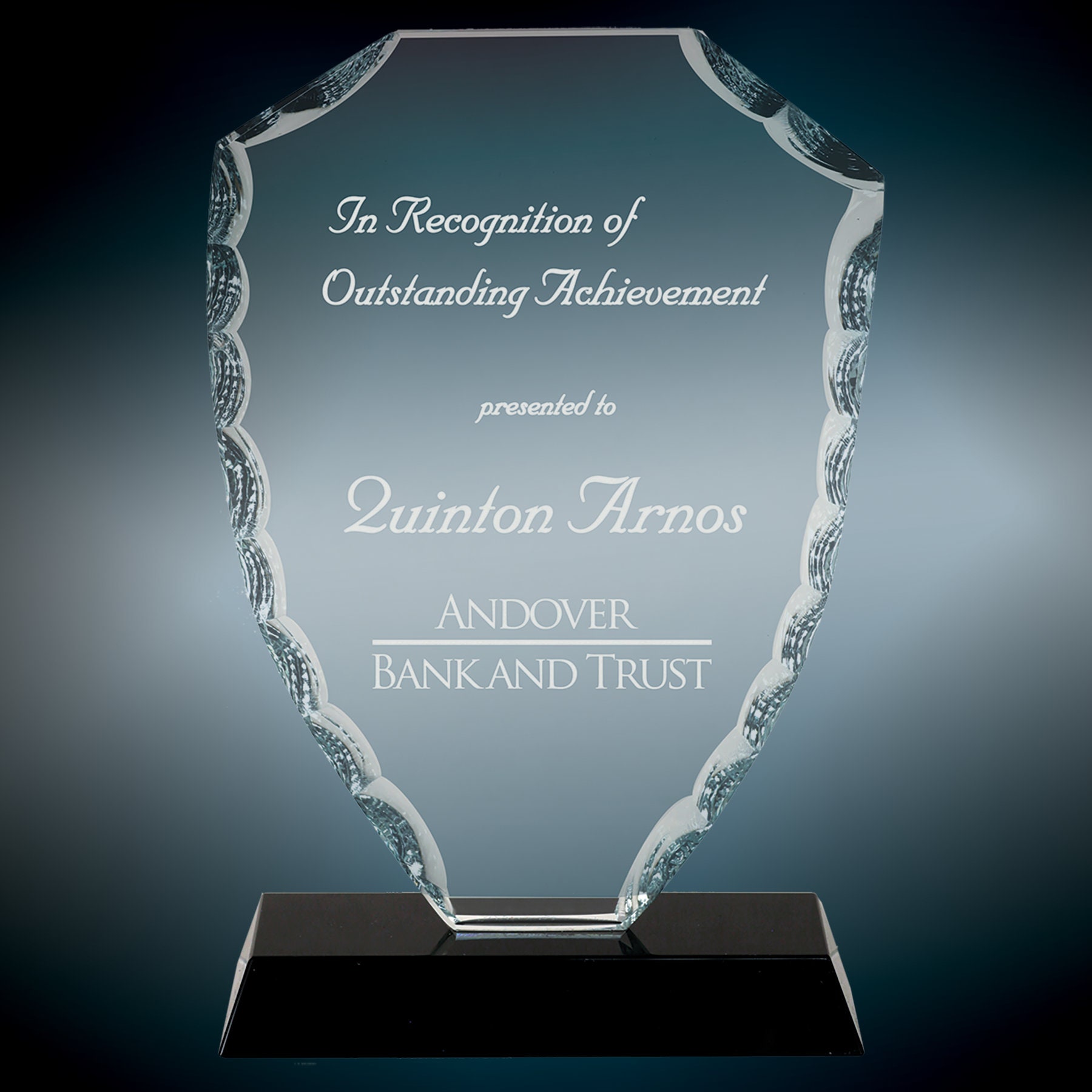 Custom Glass Shield Award Engraved Retirement Award Custom Etsy