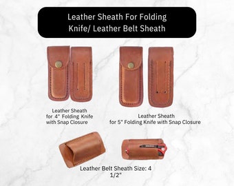 Leather Knife Sheath, Every Day Carry Tool Sheath, Pocket Knife Sheath, Leather Knife Case, Best Man Gifts