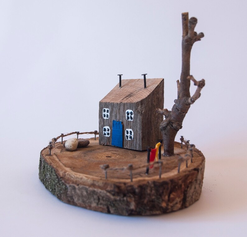 Driftwood House Driftwood Art Wood Gift Natural Home Decor Etsy
