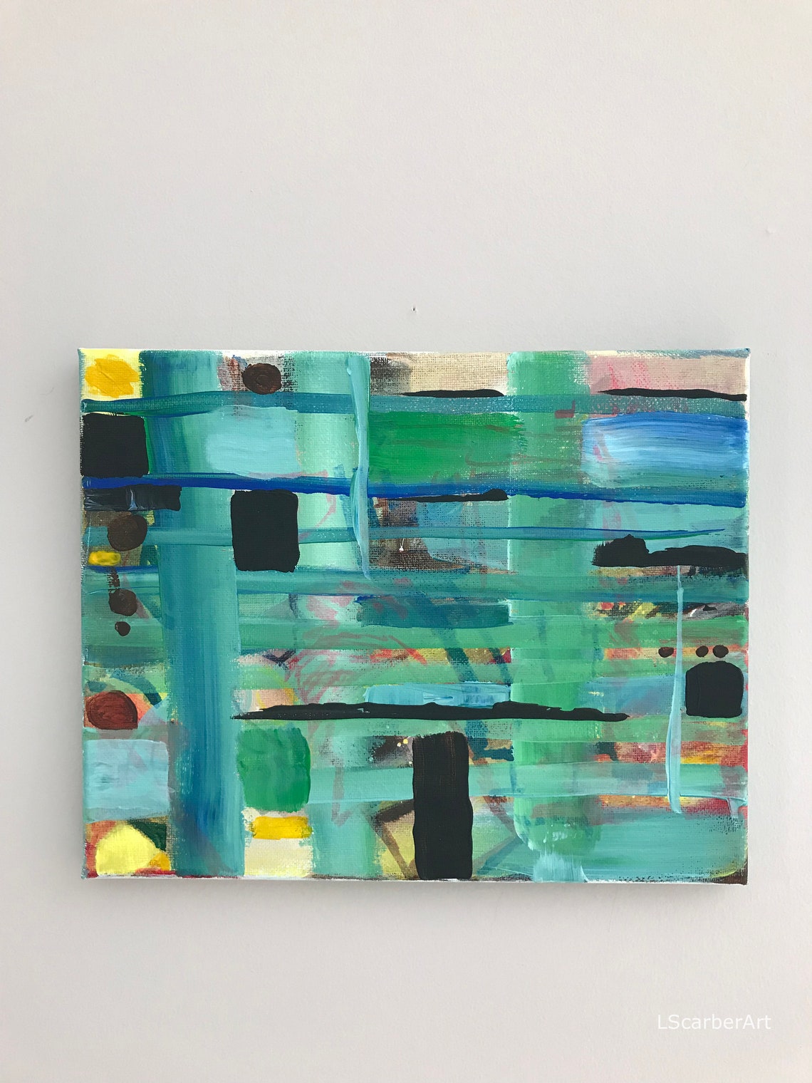 Acrylic Original Painting blinds Abstract Canvas 8x10 Ready to Hang