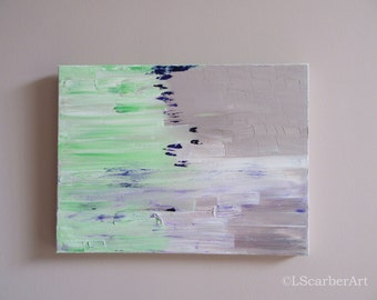 Earth Simple, 16 x 12 Oil Painting, Abstract with Greens, blues and browns; represents the earth and the layers of life