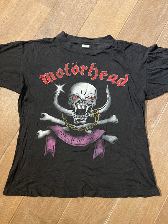 Official Motorhead March Or Die Warpig T-Shirt - Men's Unisex White Band Tee, Soft Cotton, Front & Back Print - View #6