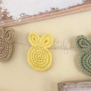 Crochet Bunny Garland, Crochet Easter Garland, Pastel Bunny Garland, Easter Bunny Decor,  Easter Garland, Birthday Garland, Wall Decor