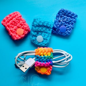 Cord Organizer, Headset Organizer, Wire Organizer, Headset Holder, Crochet Cable Holders Small, Crochet Earbud Holder, Cord Holder