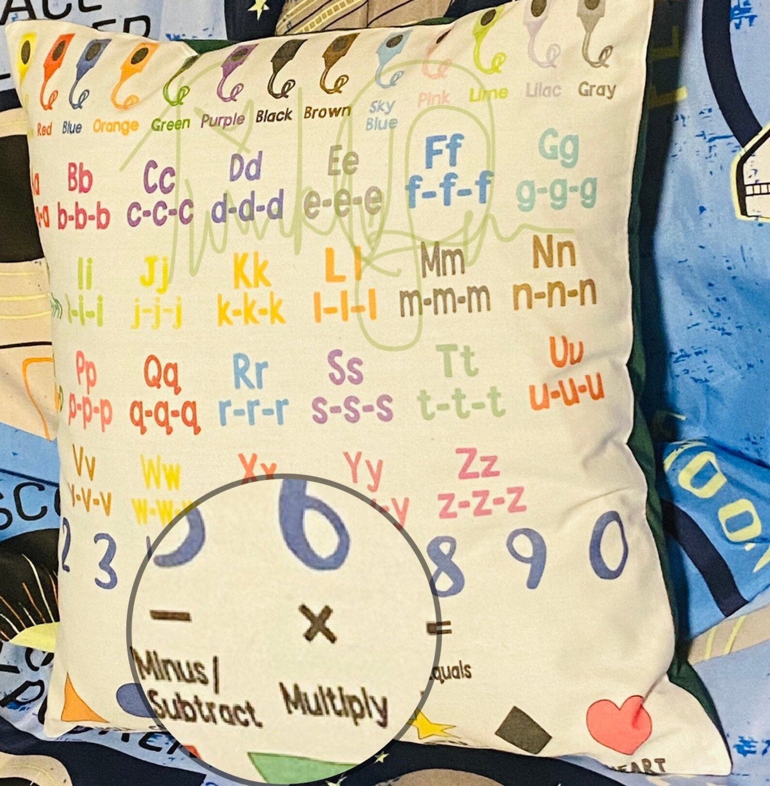 Learning Pillow abc Pillow Cover Pillow Covers Kids Early Etsy