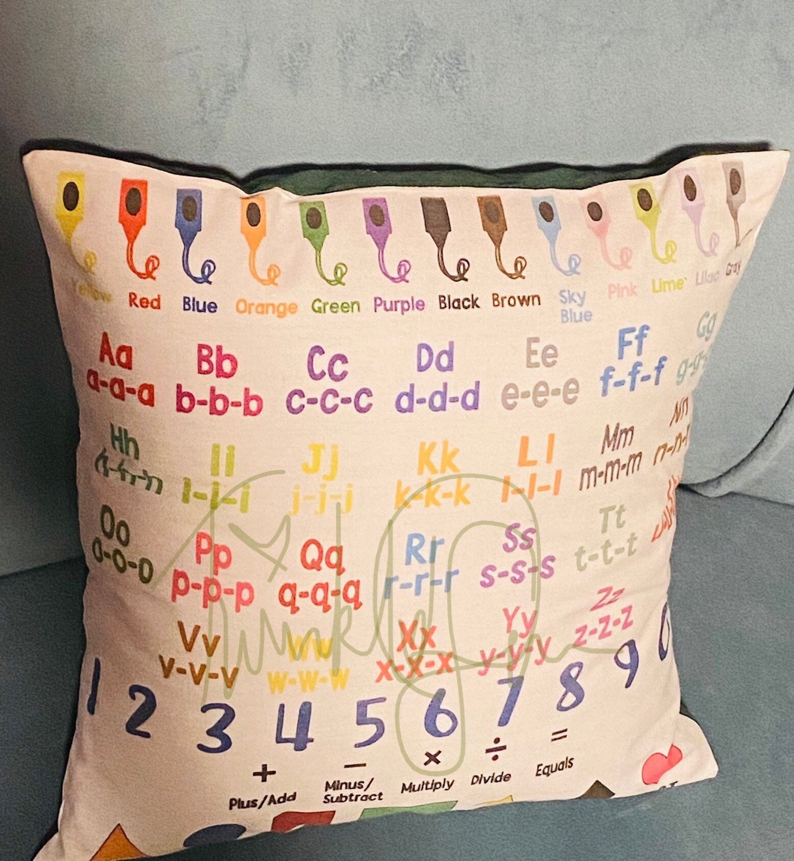 Learning Pillow abc Pillow Cover Pillow Covers Kids Early Etsy